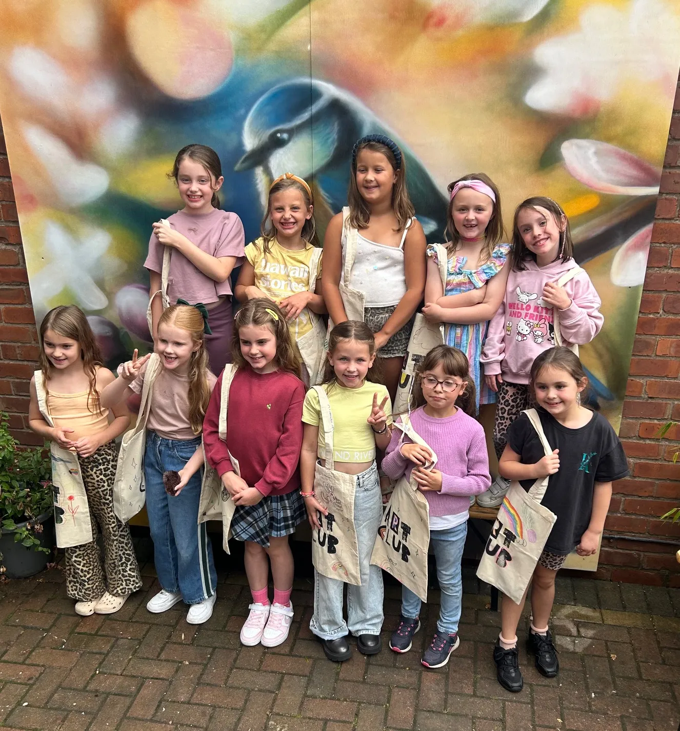 Children making art together at a kids' party at Art Club